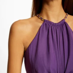 Robe évasée Avec Anneau Et Ouvertures Violet Fonce Femme -Morgandetoi Boutique robe evasee avec anneau et ouvertures violet fonce femme vue6 32536300930860311