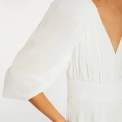 Robe évasée Avec Manches Bouffantes Ecru Femme -Morgandetoi Boutique robe evasee avec manches bouffantes ecru femme vue6 32536300938570201