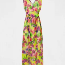 Robe Longue Cintrée Imprimé Abstrait Multico Femme -Morgandetoi Boutique robe longue cintree imprime abstrait multico femme vue3 32536300932280900