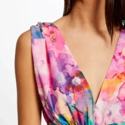 Robe Longue Cintrée Imprimé Floral Multico Femme -Morgandetoi Boutique robe longue cintree imprime floral multico femme vue4 32536300939070900