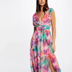 Robe Longue Cintrée Imprimé Floral Multico Femme -Morgandetoi Boutique robe longue cintree imprime floral multico femme vue5 32536300939070900