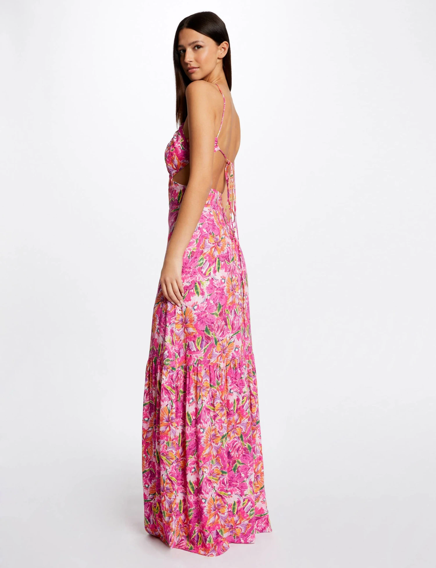 Robe Longue Droite Imprimé Floral Multico Femme 2 Robe Longue Droite Imprimé Floral Multico Femme – Image 2