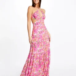 Robe Longue Droite Imprimé Floral Multico Femme 9 Robe Longue Droite Imprimé Floral Multico Femme -Morgandetoi Boutique robe longue droite imprime floral multico femme vue5 32536300947250900