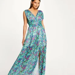 Robe Longue Droite Imprimé Floral Multico Femme -Morgandetoi Boutique robe longue droite imprime floral multico femme vue5 32536300951370900