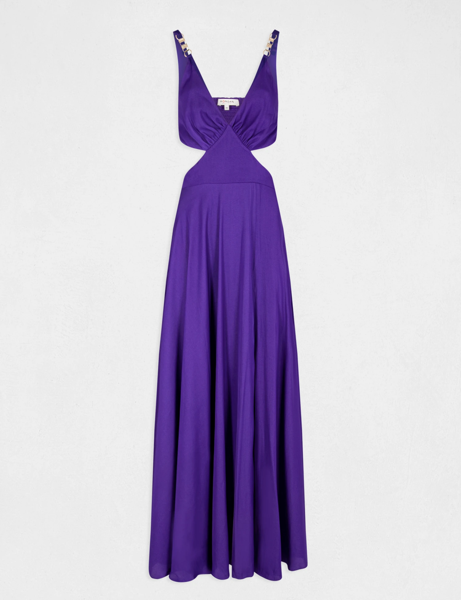 Robe Longue évasée Avec Ouvertures Violet Fonce Femme 4 Robe Longue évasée Avec Ouvertures Violet Fonce Femme – Image 4