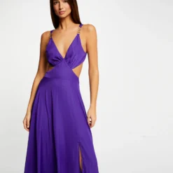 Robe Longue évasée Avec Ouvertures Violet Fonce Femme 7 Robe Longue évasée Avec Ouvertures Violet Fonce Femme -Morgandetoi Boutique robe longue evasee avec ouvertures violet fonce femme vue5 32536300932250311
