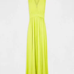 Robe Longue évasée Fendue Anis Femme -Morgandetoi Boutique robe longue evasee fendue anis femme vue3 32536300931710604