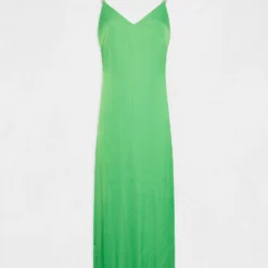 Robe Longue évasée Fendue Satin Vert Clair Femme -Morgandetoi Boutique robe longue evasee fendue satin vert clair femme vue3 32536300950720607