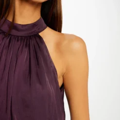 Robe Longue évasée Fluide Prune Femme -Morgandetoi Boutique robe longue evasee fluide prune femme vue6 32536300901850505