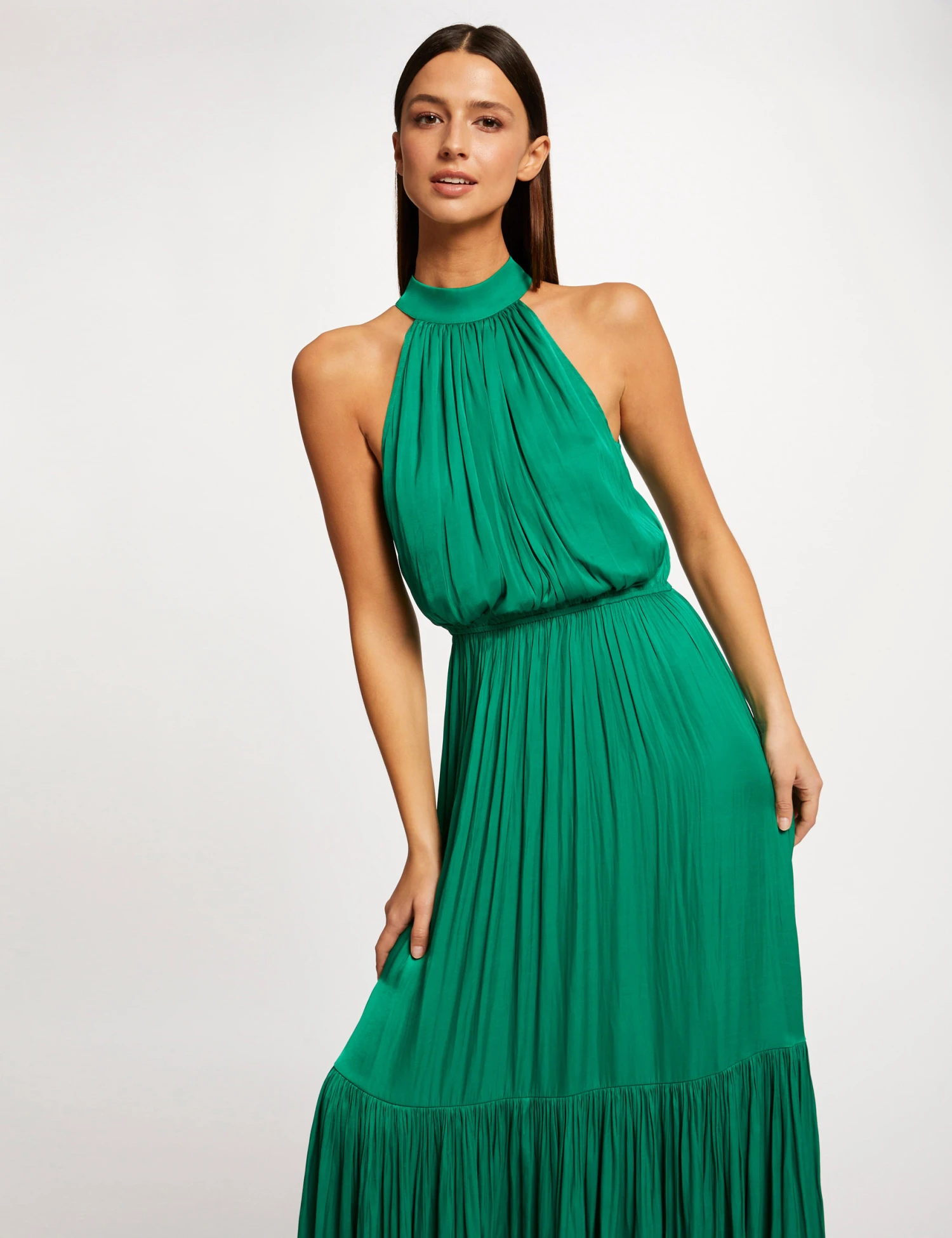 Robe Longue évasée Fluide Vert Femme 1 Robe Longue évasée Fluide Vert Femme