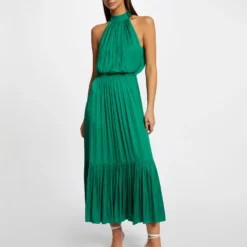 Robe Longue évasée Fluide Vert Femme 8 Robe Longue évasée Fluide Vert Femme -Morgandetoi Boutique robe longue evasee fluide vert femme vue5 32536300901850600