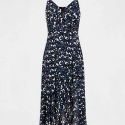 Robe Longue évasée Imprimé Abstrait Bleu Femme -Morgandetoi Boutique robe longue evasee imprime abstrait bleu femme vue3 32536300931120300