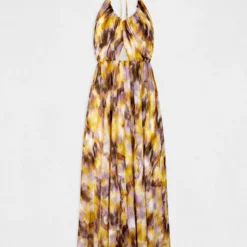 Robe Longue évasée Imprimé Abstrait Multico Femme -Morgandetoi Boutique robe longue evasee imprime abstrait multico femme vue3 32536300938600900