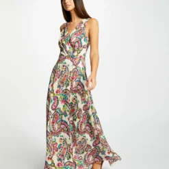 Robe Longue évasée Imprimé Abstrait Multico Femme -Morgandetoi Boutique robe longue evasee imprime abstrait multico femme vue5 32536300942490900