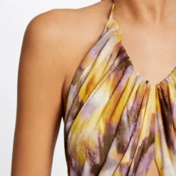 Robe Longue évasée Imprimé Abstrait Multico Femme -Morgandetoi Boutique robe longue evasee imprime abstrait multico femme vue6 32536300938600900