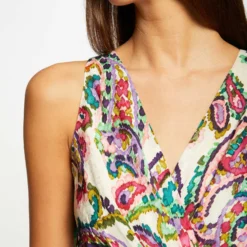 Robe Longue évasée Imprimé Abstrait Multico Femme -Morgandetoi Boutique robe longue evasee imprime abstrait multico femme vue6 32536300942490900