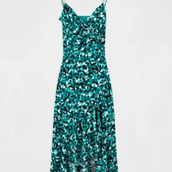 Robe Longue évasée Imprimé Abstrait Vert Femme -Morgandetoi Boutique robe longue evasee imprime abstrait vert femme vue3 32536300931120600