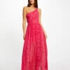 Robe Longue évasée Imprimé Léopard Rose Femme