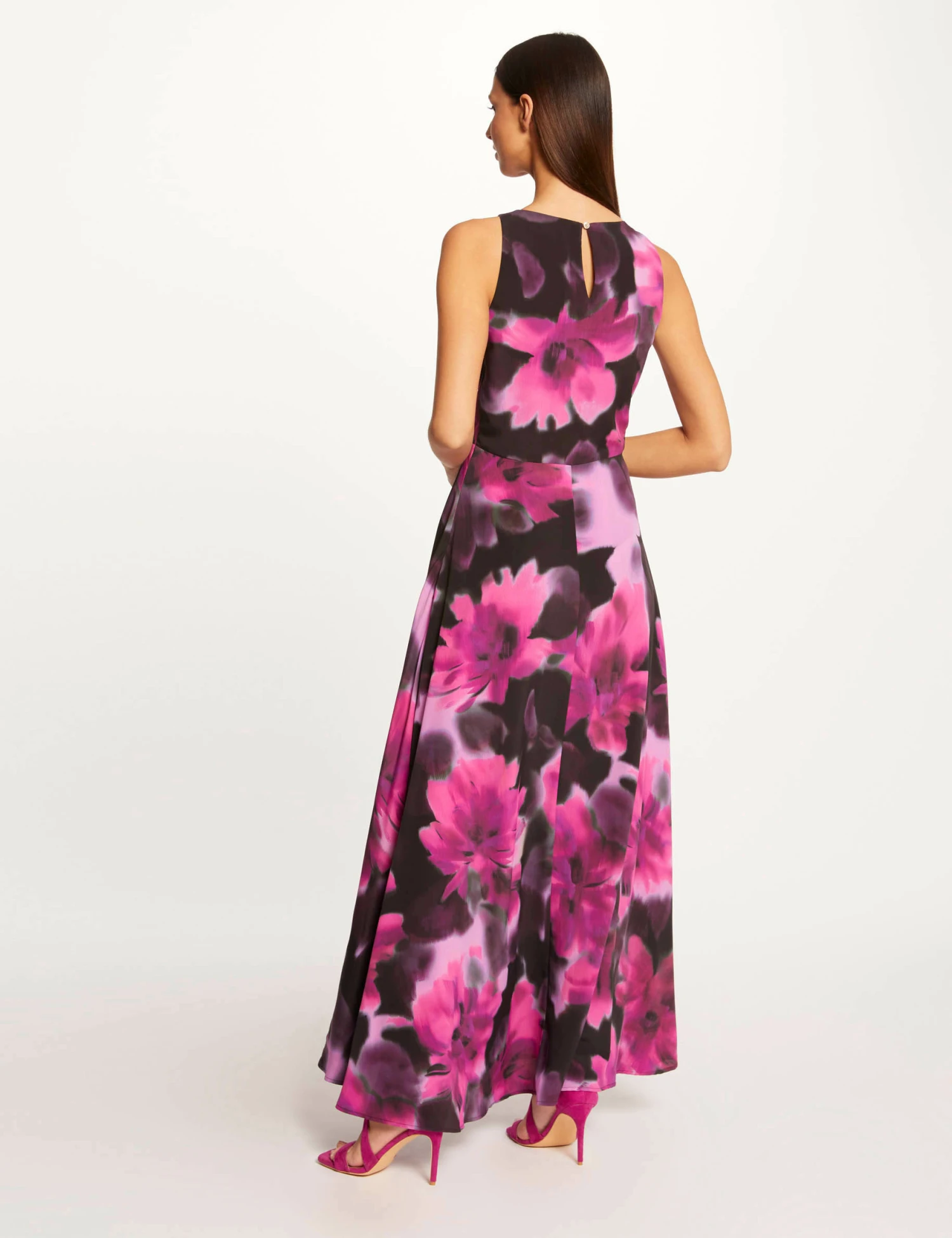 Robe Longue Trapèze Imprimé Abstrait Multico Femme 2 Robe Longue Trapèze Imprimé Abstrait Multico Femme – Image 2