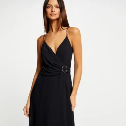 Robe Mi-longue à Fines Bretelles Marine Femme -Morgandetoi Boutique robe mi longue a fines bretelles marine femme vue5 32536300931220301