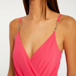 Robe Mi-longue à Fines Bretelles Rose Moyen Femme -Morgandetoi Boutique robe mi longue a fines bretelles rose moyen femme vue6 32536300931220514