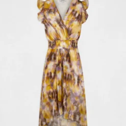 Robe Midi Cintrée Imprimé Abstrait Multico Femme -Morgandetoi Boutique robe midi cintree imprime abstrait multico femme vue3 32536300939270900