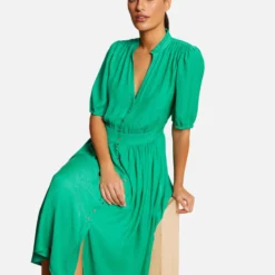Robe Midi évasée Imprimé Cachemire Vert Moyen Femme