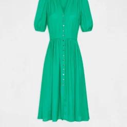 Robe Midi évasée Imprimé Cachemire Vert Moyen Femme -Morgandetoi Boutique robe midi evasee imprime cachemire vert moyen femme vue3 32536300932860608