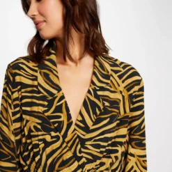 Robe Midi Portefeuille Imprimé Abstrait Multico Femme 9 Robe Midi Portefeuille Imprimé Abstrait Multico Femme -Morgandetoi Boutique robe midi portefeuille imprime abstrait multico femme vue4 32536300901120900