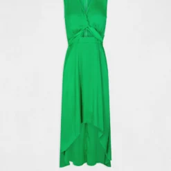 Robe Midi Trapèze Asymétrique Vert Femme -Morgandetoi Boutique robe midi trapeze asymetrique vert femme vue3 32536300938680600