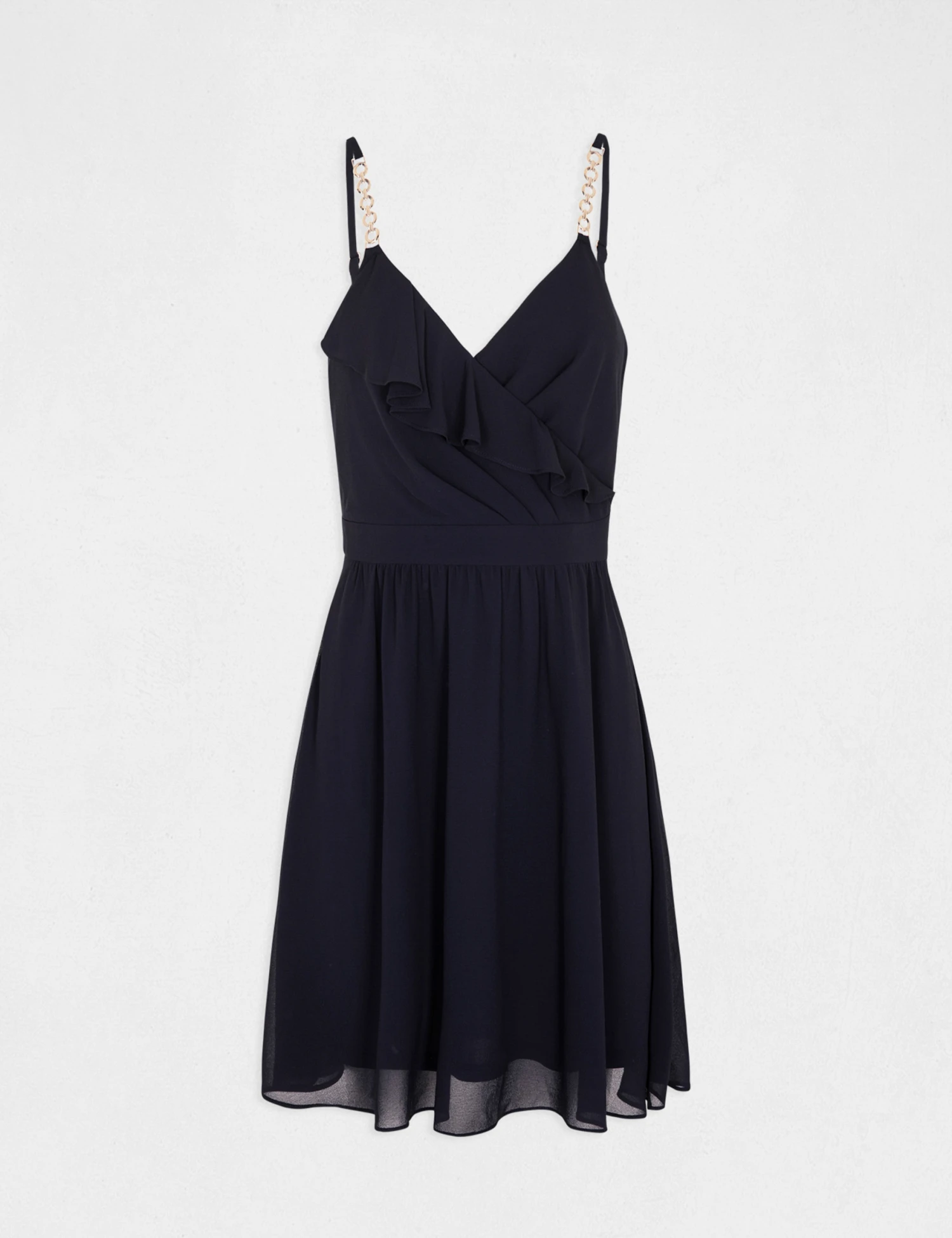 Robe Patineuse Avec Col Cache-coeur Marine Femme 5 Robe Patineuse Avec Col Cache-coeur Marine Femme – Image 5