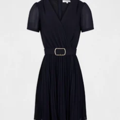 Robe Patineuse Bas Plissé Marine Femme -Morgandetoi Boutique robe patineuse bas plisse marine femme vue3 32536300950610301