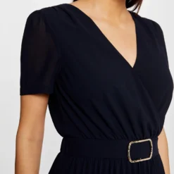 Robe Patineuse Bas Plissé Marine Femme -Morgandetoi Boutique robe patineuse bas plisse marine femme vue6 32536300950610301