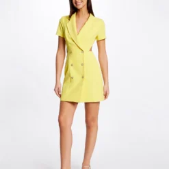 Robe Portefeuille Avec Ouvertures Jaune Femme -Morgandetoi Boutique robe portefeuille avec ouvertures jaune femme vue5 32536300947220400