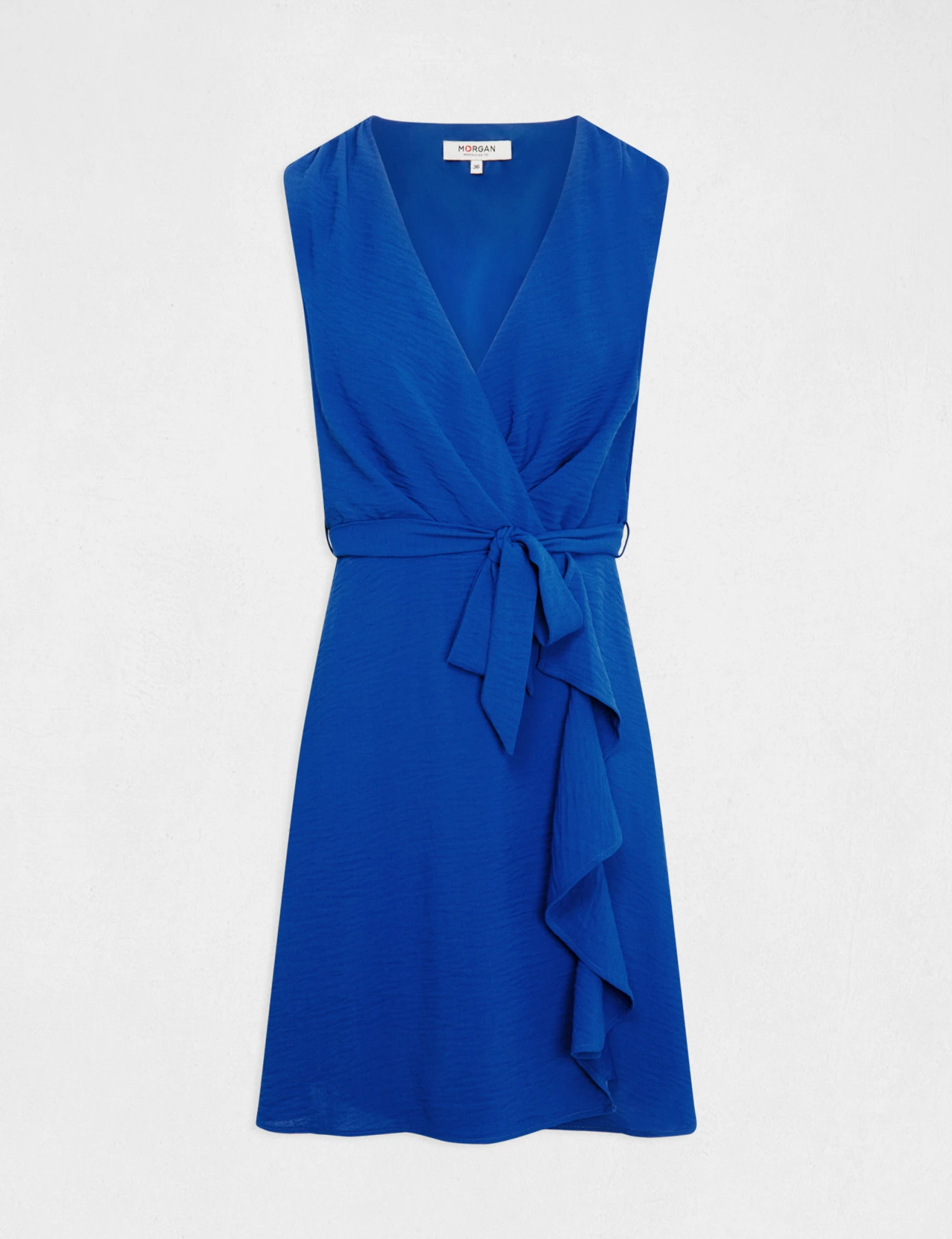 Robe Portefeuille Fluide Ceinturée Bleu Electrique Femme 5 Robe Portefeuille Fluide Ceinturée Bleu Electrique Femme – Image 5