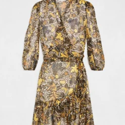 Robe Portefeuille Imprimé Végétal Multico Femme -Morgandetoi Boutique robe portefeuille imprime vegetal multico femme vue3 32536300897050900