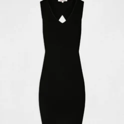 Robe Pull Ajustée Avec Ouverture Noir Femme -Morgandetoi Boutique robe pull ajustee avec ouverture noir femme vue3 32536300943540100