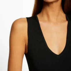 Robe Pull Ajustée Avec Ouverture Noir Femme -Morgandetoi Boutique robe pull ajustee avec ouverture noir femme vue4 32536300943540100