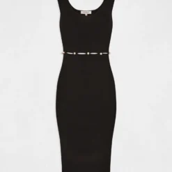 Robe Pull Ajustée Avec Perles Noir Femme -Morgandetoi Boutique robe pull ajustee avec perles noir femme vue3 32536300946740100
