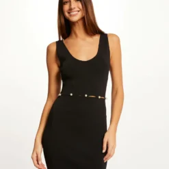 Robe Pull Ajustée Avec Perles Noir Femme -Morgandetoi Boutique robe pull ajustee avec perles noir femme vue5 32536300946740100