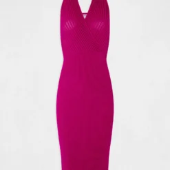 Robe Pull Ajustée Dos Ouvert Framboise Femme -Morgandetoi Boutique robe pull ajustee dos ouvert framboise femme vue3 32536300943500502