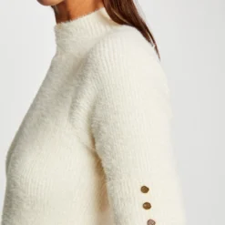 Robe Pull Ajustée Manches Courtes Ivoire Femme 9 Robe Pull Ajustée Manches Courtes Ivoire Femme -Morgandetoi Boutique robe pull ajustee manches courtes ivoire femme vue4 32536300950030203