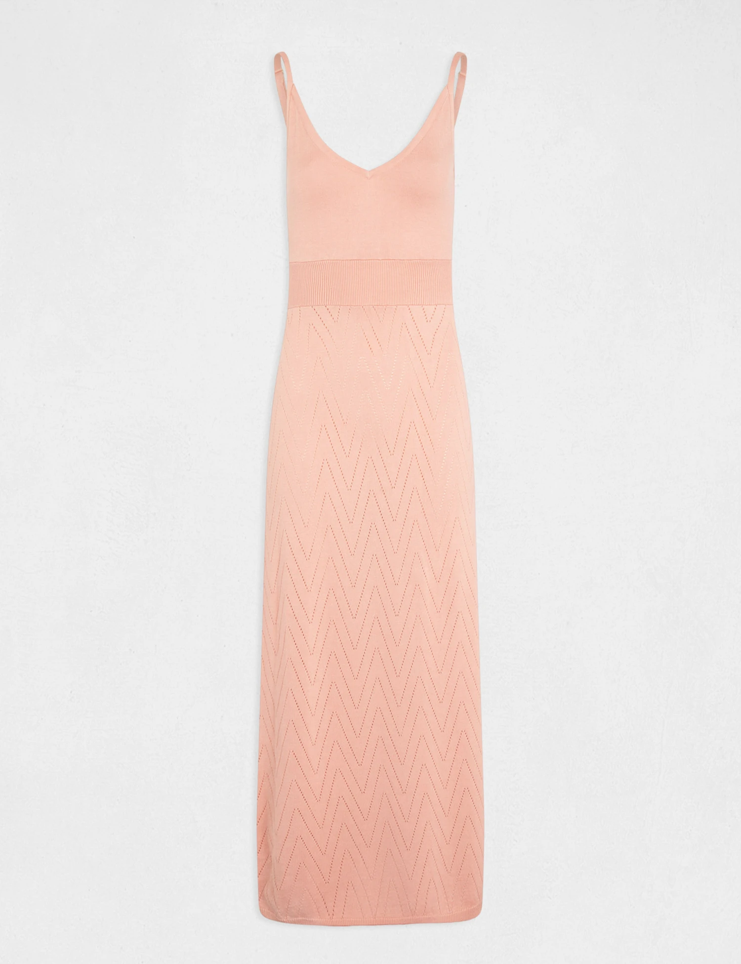 Robe Pull Longue Ajustée à Bretelles Rose Moyen Femme 5 Robe Pull Longue Ajustée à Bretelles Rose Moyen Femme – Image 5