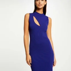 Robe Pull Longue Ajustée Avec Fente Bleu Moyen Femme 7 Robe Pull Longue Ajustée Avec Fente Bleu Moyen Femme -Morgandetoi Boutique robe pull longue ajustee avec fente bleu moyen femme vue5 32536300950040316