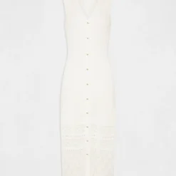 Robe Pull Longue Droite Sans Manches Ecru Femme 10 Robe Pull Longue Droite Sans Manches Ecru Femme -Morgandetoi Boutique robe pull longue droite sans manches ecru femme vue3 32536300939520201