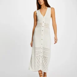 Robe Pull Longue Droite Sans Manches Ecru Femme 8 Robe Pull Longue Droite Sans Manches Ecru Femme -Morgandetoi Boutique robe pull longue droite sans manches ecru femme vue6 32536300939520201