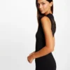 Robe Pull Midi Ajustée Dos Dentelle Noir Femme