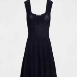 Robe Pull Patineuse à Bretelles Marine Femme -Morgandetoi Boutique robe pull patineuse a bretelles marine femme vue3 32536300953950301