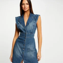Robe Sans Manches Ceintrée Jean Stone Femme