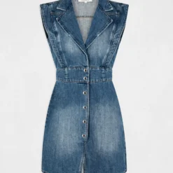 Robe Sans Manches Ceintrée Jean Stone Femme -Morgandetoi Boutique robe sans manches ceintree jean stone femme vue3 32536300939240308